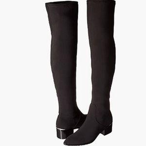 Donald J Pliner over the knee black boots  with silver zipper size 8